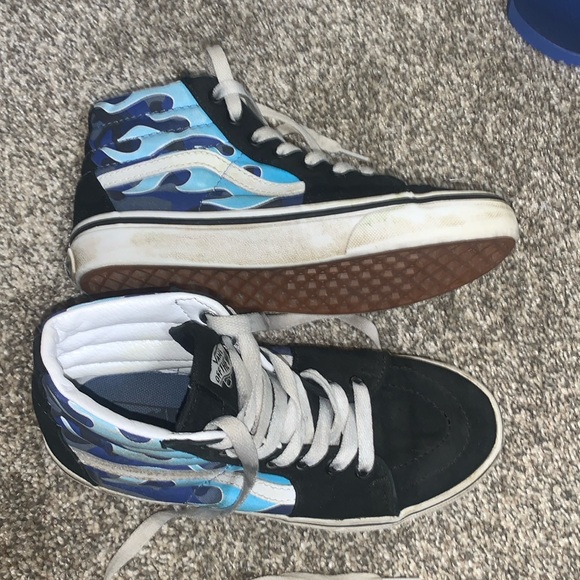 Vans Other - Vans blue flames high tops size 2